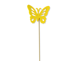 Blumen-Stecker Schmetterling gelb 8 x 25cm 64 Stück Dekostecker Gartenstecker Butterfly Deko