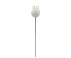 Holz Dekostecker Tulpe 4 x 36cm weiß Garten-Deko Blumen-Stecker künstlich Holzblume Tulip