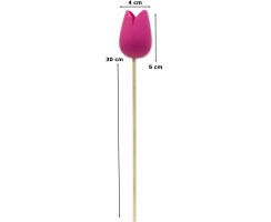Holz Dekostecker Tulpe 4 x 36cm lila Garten-Deko Blumen-Stecker künstlich Holzblume Tulip