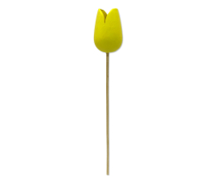 Holz Dekostecker Tulpe 4 x 36cm gelb Garten-Deko Blumen-Stecker künstlich Holzblume Tulip
