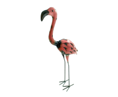 Metall Dekofigur Flamingo 22 x 51cm rosa Garten-Figur Deko Skulptur Tierfigur