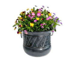 Metall Pflanzkübel schwarz-grau Blumentopf Blumen-Kübel Übertopf Pflanz-Topf