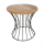 Mango-Holz Beistelltisch natur mit Metall-Gestell schwarz Ø 43cm x 47cm Blumenhocker Couch-Tisch