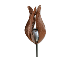 Metall Garten-Stecker Tulpe rostig mit silber Blüte...