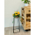 Metall Blumentopf mit Ständer schwarz silber 35 x 70cm Blumen-Töpfe Pflanztopf hoch Schale