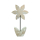 Holz Skulptur Blume weiß-braun Dekofigur Tisch-Deko Holzblume Figur