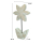 Holz Skulptur Blume weiß-braun 14 x 26cm Dekofigur Tisch-Deko Holzblume Figur