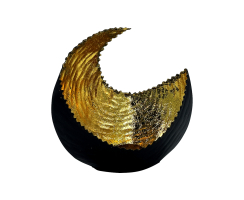 Teelichthalter dunkelbraun/gold Halbmond - Tischdeko Dekoration Orientalisch