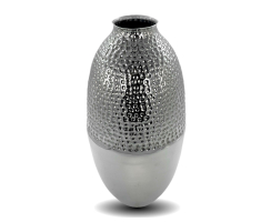 Aluminium Vase rund silber hochglanz 20 x 43cm Blumenvase...