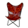 Echt Leder Stuhl Butterfly braun 75 x 93cm Lounge-Sessel Schmetterling Loungestuhl Relaxsessel
