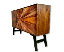 Recycling Holz Sideboard naturfarben 126 x 86cm Metall...