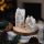 Keramik LED Haus - weiß glänzend - 7 x 11,5 x 7 cm - Lichthaus