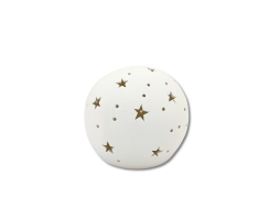 Keramik LED Kugel mit Sternen weiß 12 x 10cm Dekokugel Leuchtkugel Tisch-Deko