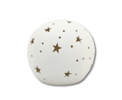 Keramik LED Kugel mit Sternen weiß 18 x 16cm...