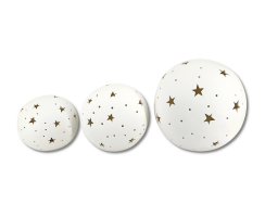 Keramik LED Kugel mit Sternen weiß 3er Set -...