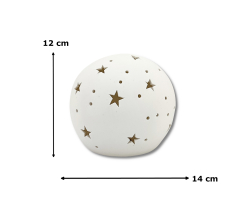 Keramik LED Kugel mit Sternen weiß 3er Set - Ø 12, 14 und 18cm Dekokugel Leuchtkugel Tisch-Deko
