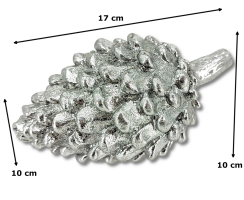 Polyresin Tannenzapfen silber 3er Set - 8, 13 und 17cm Dekozapfen Tisch-Deko Figur