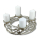 Metall Kranz mit Kerzenhalter silber für vier große Stumpen-Kerzen Tisch-Deko Advent-Kerzenständer