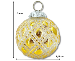 Glas Weihnachtskugel gold - A - 8,5 x 10cm Deko-Kugel Christbaumschmuck glänzend