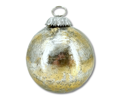 Glas Weihnachtskugel gold - B - 8,5 x 10cm Deko-Kugel...