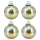 Glas Weihnachtskugel gold - B - 4 Stück 8,5 x 10cm Deko-Kugel Christbaumschmuck glänzend