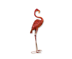Metall Garten-Figur Flamingo 95cm rostig Dekofigur groß Gartendeko Deko-Skulptur Tierfigur Vogel