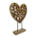 Holz Figur Herz braun 26 x 40cm auf Sockel Tisch-Deko Wohndekoration Herzdeko Holzherz