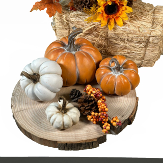 Polyresin Kürbis Tisch-Deko Herbst wie echt Pumpkin Halloween Dekofigur