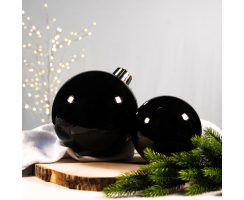 Weihnachts-Kugel XXL Ø 15cm - 2 Stück schwarz glänzend Christbaumschmuck Deko Kugel