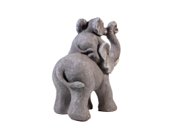 Dekofigur Elefant mit Baby grau 33 x 34cm Tier Deko Figur Skulptur