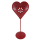 Deko Herz aus Metall 28,5 cm - Herz auf Standfuß - Metallherz zum hinstellen - ( rot )