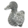 Steinfigur Ente 28 x 23 cm in Sandstein Optik - grau / weißgrau / schwarz