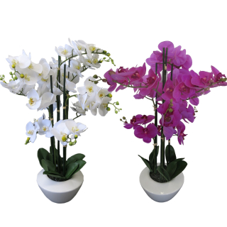 Kunstpflanze Orchidee XXL mit Keramiktopf - ca. 70 cm hoch
