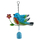 Metall Windspiel Vogel mit Glocke 23 cm blau