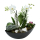 Kunststoff Blumentopf Schiff schwarz-glitter 39 x 13cm Pflanz-Schale Blumen-Töpfe Übertopf