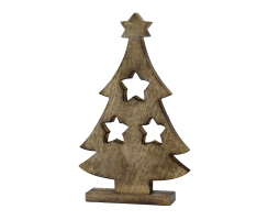 Holz Deko Figur Baum mit Sternen