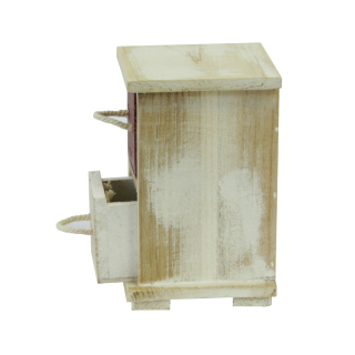 Mini-Schrank aus Holz mit Seil-Griffen 9 x 14.5 cm - 2 Schubfächer