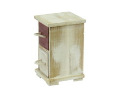 Mini-Schrank aus Holz mit Seil-Griffen 9 x 14.5 cm - 2 Schubfächer