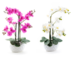 Kunstpflanze Orchidee XL mit Keramiktopf - ca. 53 cm hoch