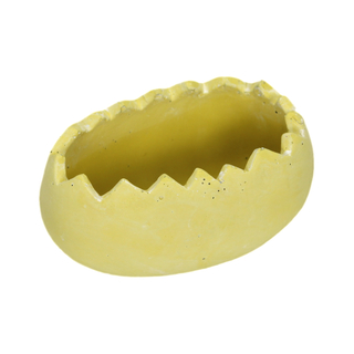 Pflanz-Topf Eierschale ( länglich, gelb )