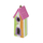 Keramik Vogelhaus Dach mit Pfannen - klein pink