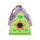 Keramik Vogelhaus Dach mit Stufen - groß lila
