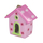 Keramik Vogelhaus Dach glatt - groß pink