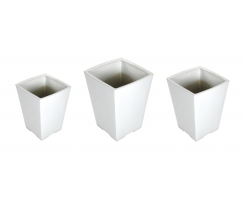 Keramik Blumentopf 3er Set weiß