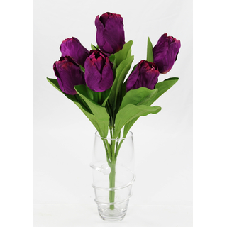 Kunstpflanze Tulpe - Strauß mit 7 Blüten lila
