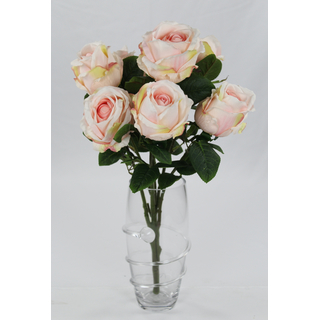 Kunstpflanze Rose - Strauß 54cm - 7 Blüten pink
