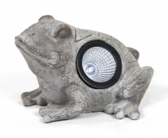 Solar-LED Deko Tier-Figur Frosch grau
