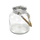 Echtglas-Laterne mit Metallrand und Seil-Griff natur klein