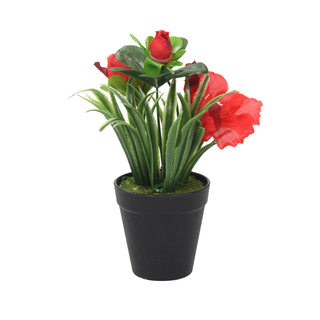 Mini Kunstpflanze im Topf 1Stk. rot
