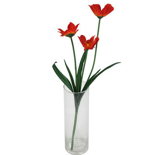 Kunstblume mit 3 Blüten 61 cm 1Stk. rot